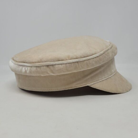 Lack Of Color Cap Cream Ivory Velveteen Velvet Hat Medium 57MM Silk Blend - Picture 3 of 11